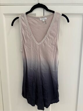 On The Road Blush to Charcoal Ombre V-Neck Tank